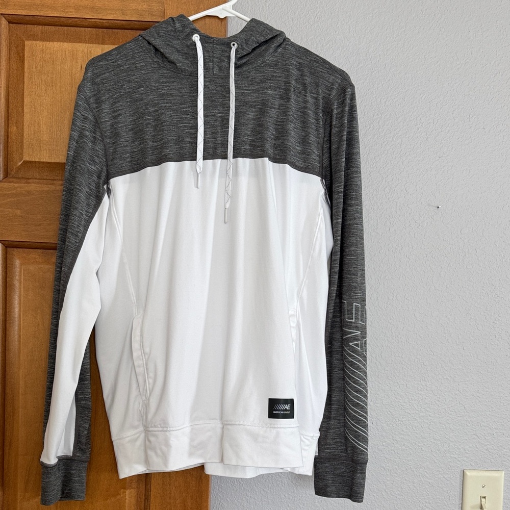 American Eagle Outfitters Gray and White  Flex Hoodie